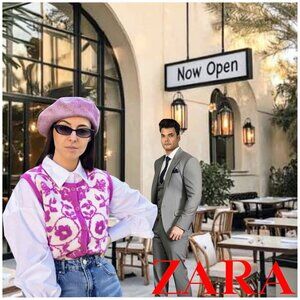 NWT ZARA Floral Jacquard knit vest